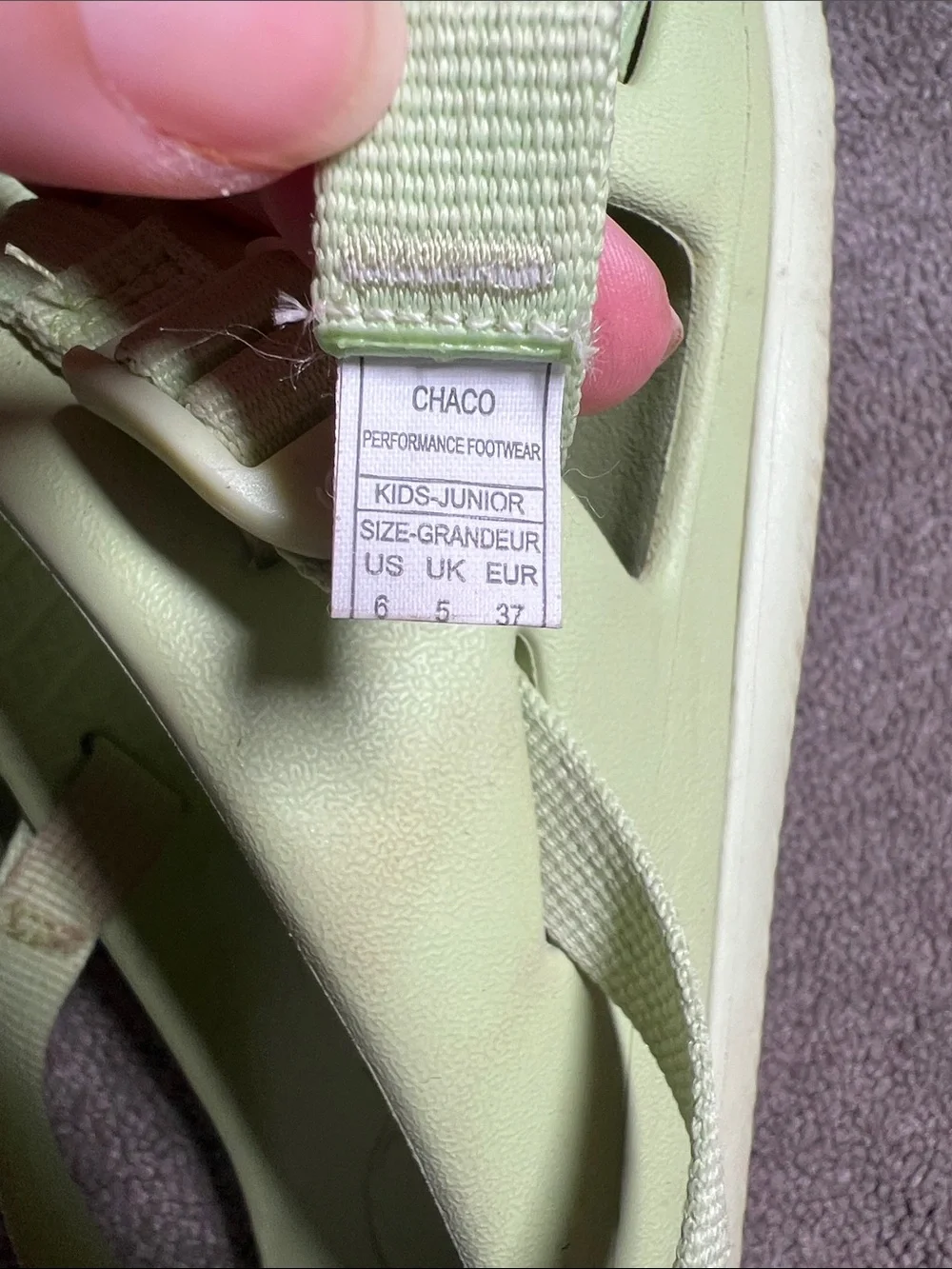 Chaco Chillos Sport Pale Green Sandals Kid's Size 6
